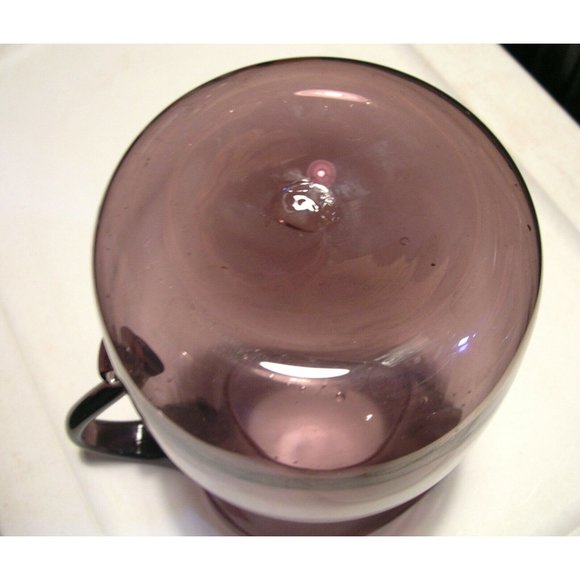 Blown Glass Pitcher Purple Glass - Picture 7 of 8